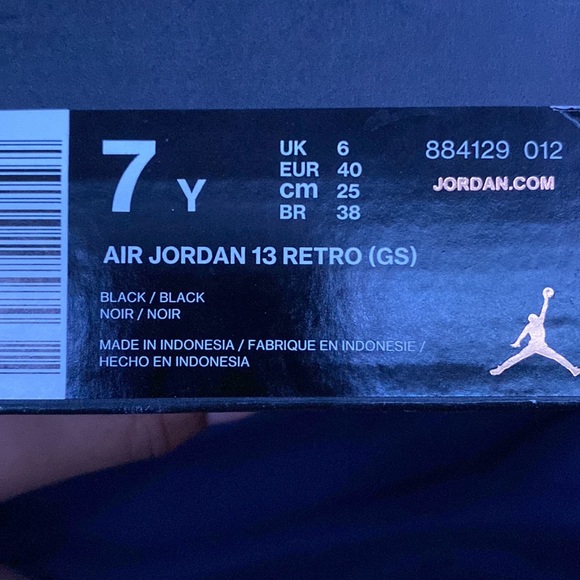 BLACK AIR JORDAN 13 RETRO (GS) - Picture 3 of 5